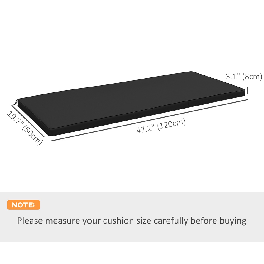 Image 988276_ALTMORE2.jpg, Product 988-276 / Price $62.99, Outsunny 2-Seater Outdoor Bench Cushion with Zipper Cover, Black from Outsunny on TSC.ca's Home & Garden department