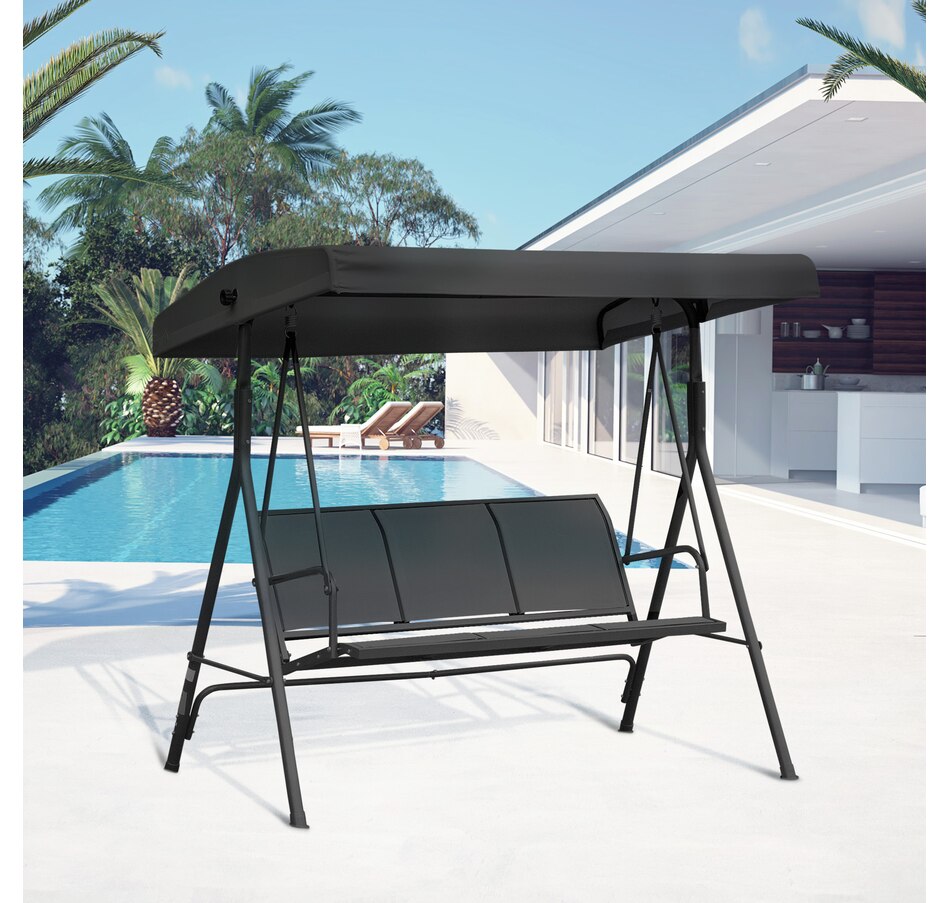Image 988277_ALTMORE1.jpg, Product 988-277 / Price $184.99, Outsunny 3-seater Swing Chair Covered, Black from Outsunny on TSC.ca's Home & Garden department