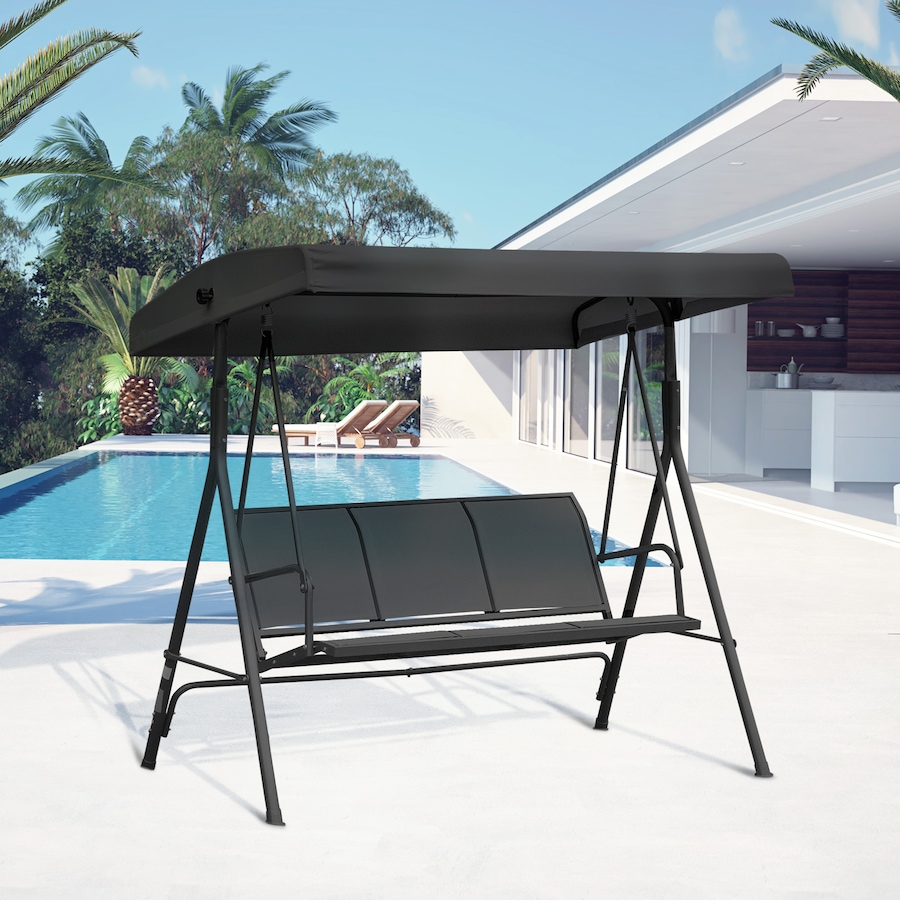 Image 988277_ALTMORE1.jpg, Product 988-277 / Price $219.99, Outsunny 3-seater Swing Chair Covered, Black from Outsunny on TSC.ca's Home & Garden department