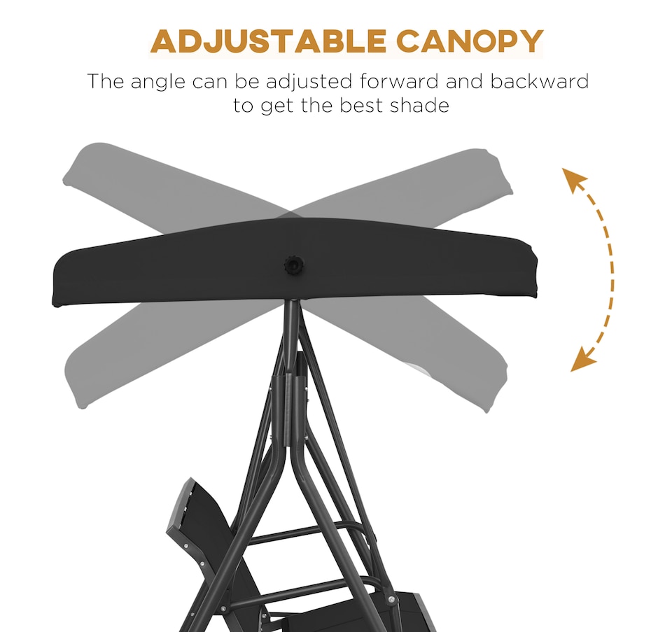 Image 988277_ALTMORE4.jpg, Product 988-277 / Price $184.99, Outsunny 3-seater Swing Chair Covered, Black from Outsunny on TSC.ca's Home & Garden department