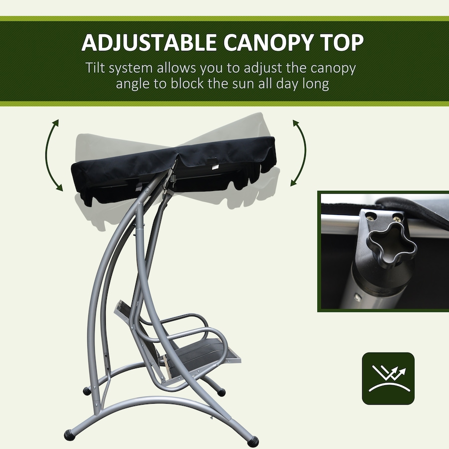 Image 988278_ALTMORE3.jpg, Product 988-278 / Price $249.00, Outsunny 3 Person Patio Swing Bench Seats with Adjustable Canopy from Outsunny on TSC.ca's Home & Garden department