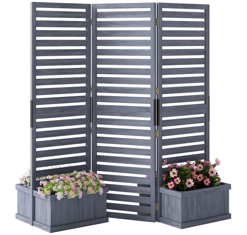 Image 988283.jpg, Product 988-283 / Price $215.10, Outsunny Outdoor Privacy Screen with 4 Raised Beds and Drainage Holes from Outsunny on TSC.ca's Home & Garden department