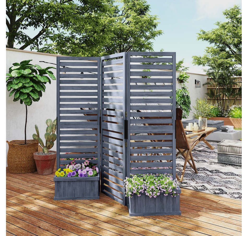 Image 988283_ALTMORE1.jpg, Product 988-283 / Price $215.10, Outsunny Outdoor Privacy Screen with 4 Raised Beds and Drainage Holes from Outsunny on TSC.ca's Home & Garden department