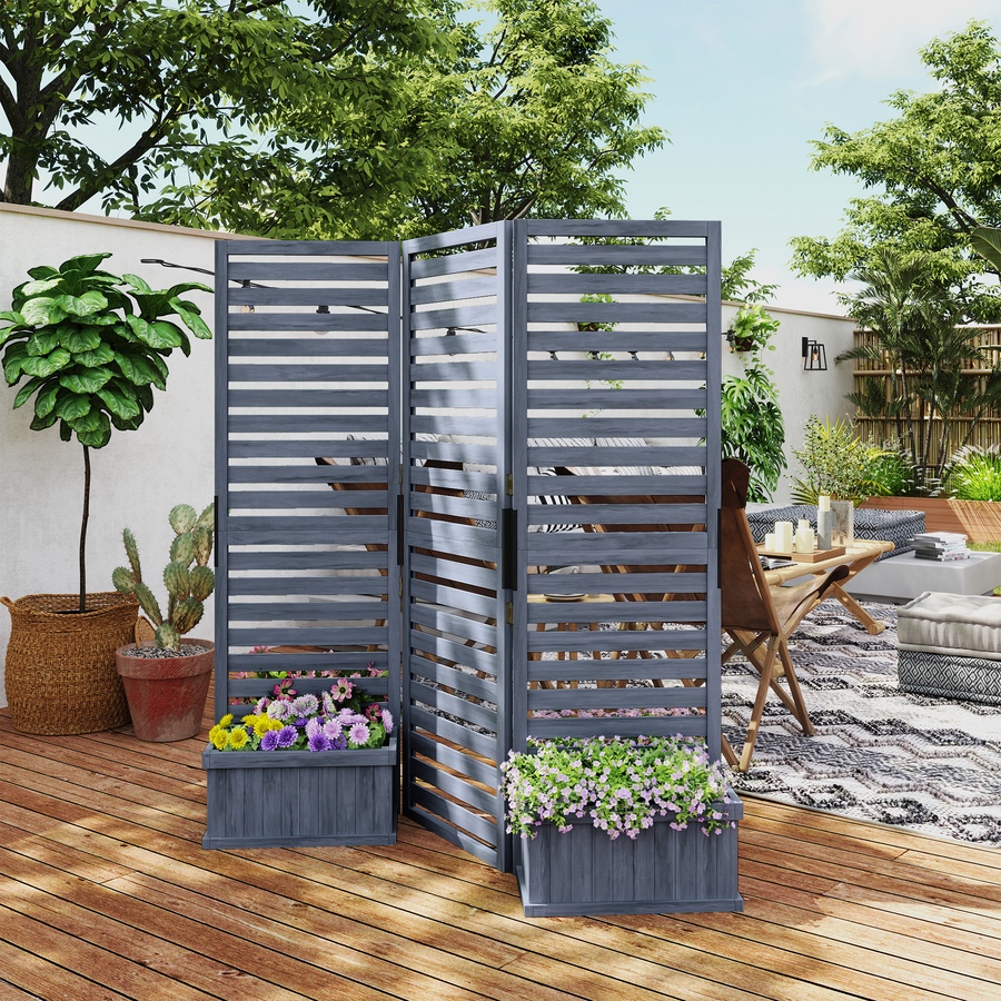 Image 988283_ALTMORE1.jpg, Product 988-283 / Price $199.99, Outsunny Outdoor Privacy Screen with 4 Raised Beds and Drainage Holes from Outsunny on TSC.ca's Home & Garden department