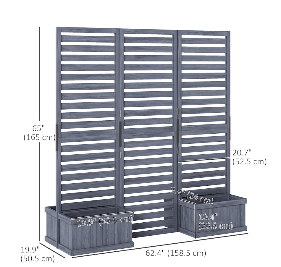 Image 988283_ALTMORE2.jpg, Product 988-283 / Price $215.10, Outsunny Outdoor Privacy Screen with 4 Raised Beds and Drainage Holes from Outsunny on TSC.ca's Home & Garden department