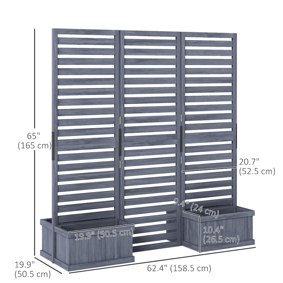 Image 988283_ALTMORE2.jpg, Product 988-283 / Price $199.99, Outsunny Outdoor Privacy Screen with 4 Raised Beds and Drainage Holes from Outsunny on TSC.ca's Home & Garden department