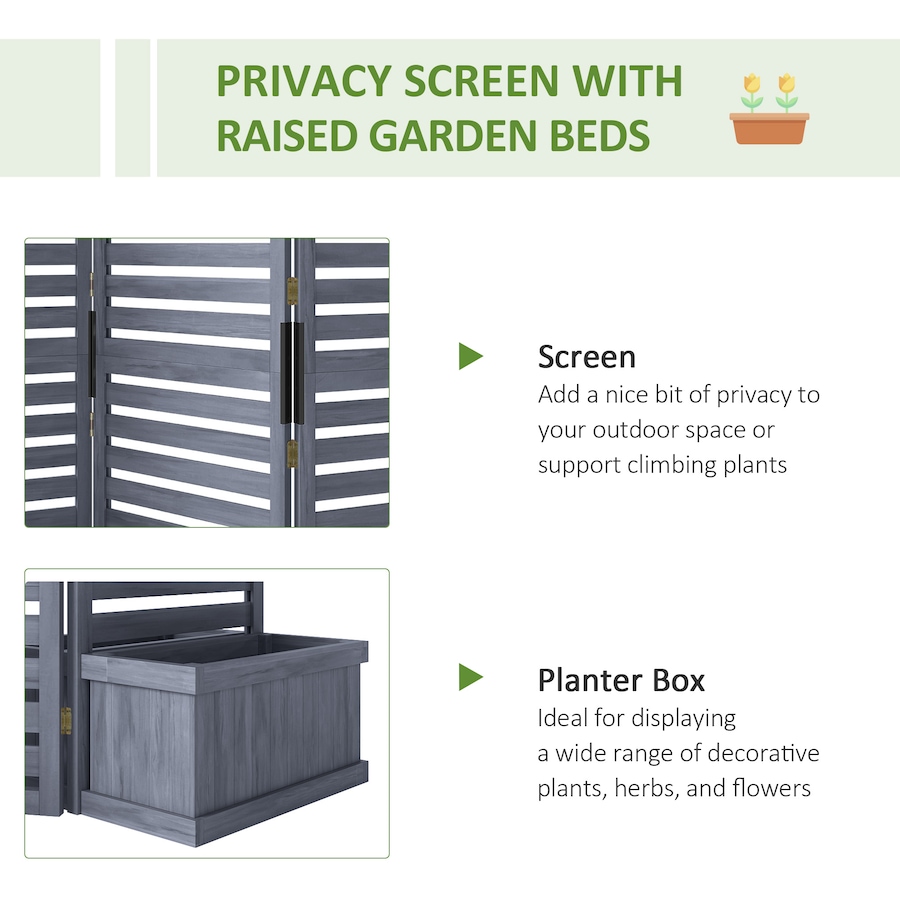 Image 988283_ALTMORE3.jpg, Product 988-283 / Price $199.99, Outsunny Outdoor Privacy Screen with 4 Raised Beds and Drainage Holes from Outsunny on TSC.ca's Home & Garden department
