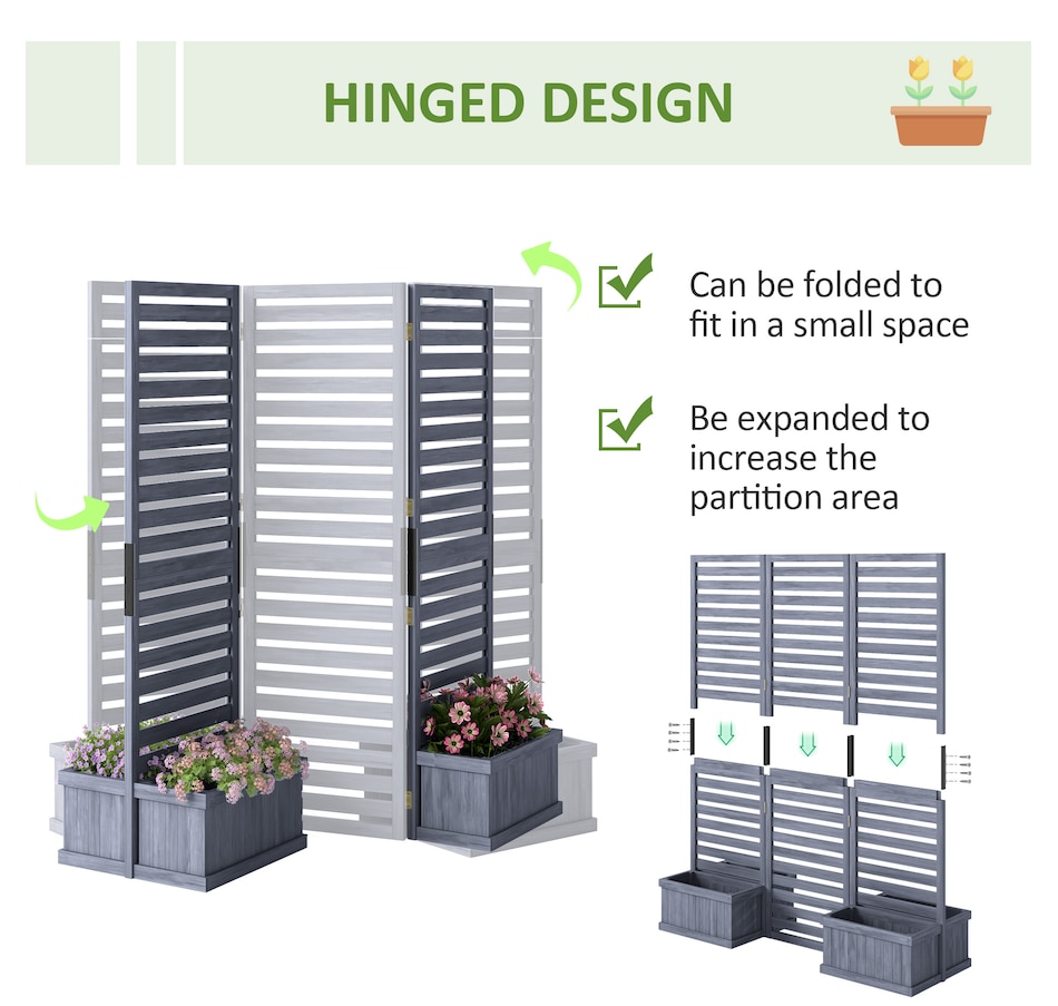 Image 988283_ALTMORE4.jpg, Product 988-283 / Price $215.10, Outsunny Outdoor Privacy Screen with 4 Raised Beds and Drainage Holes from Outsunny on TSC.ca's Home & Garden department