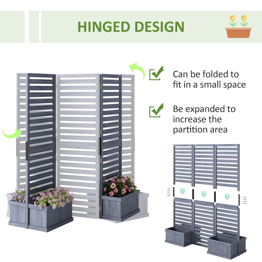 Image 988283_ALTMORE4.jpg, Product 988-283 / Price $199.99, Outsunny Outdoor Privacy Screen with 4 Raised Beds and Drainage Holes from Outsunny on TSC.ca's Home & Garden department