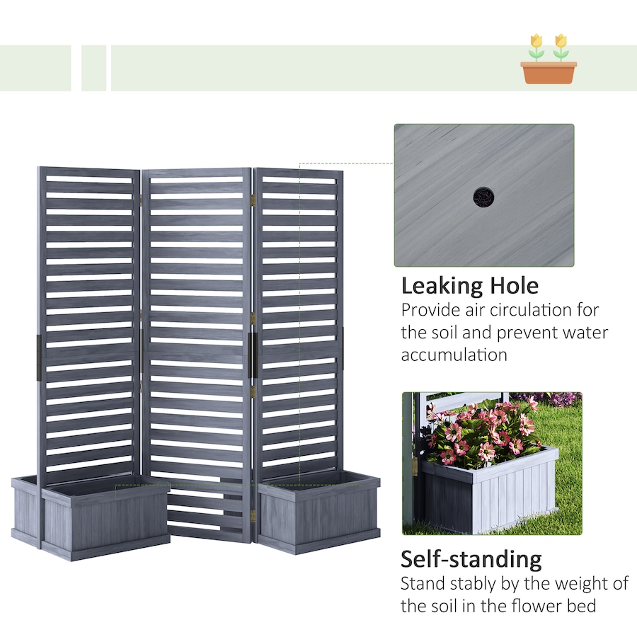 Image 988283_ALTMORE5.jpg, Product 988-283 / Price $199.99, Outsunny Outdoor Privacy Screen with 4 Raised Beds and Drainage Holes from Outsunny on TSC.ca's Home & Garden department