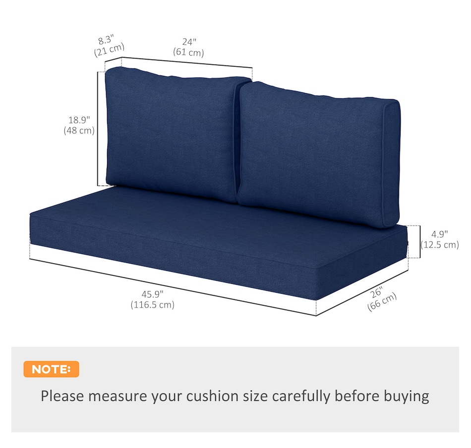 Image 988284_ALTMORE2.jpg, Product 988-284 / Price $149.99, Outsunny 2 Seater Outdoor Seat Cushions Patio Furniture Cushions Navy Blue from Outsunny on TSC.ca's Home & Garden department