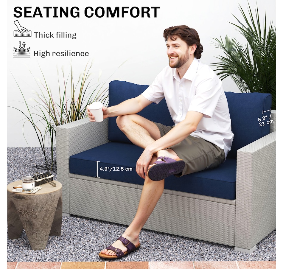 Image 988284_ALTMORE3.jpg, Product 988-284 / Price $149.99, Outsunny 2 Seater Outdoor Seat Cushions Patio Furniture Cushions Navy Blue from Outsunny on TSC.ca's Home & Garden department