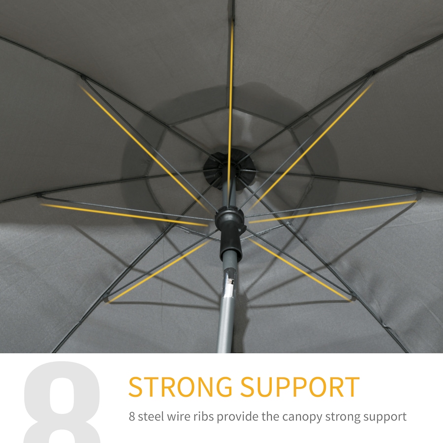 Image 988291_ALTMORE5.jpg, Product 988-291 / Price $49.99, Outsunny 6ft Outdoor Beach Umbrella w/ Tiltable UV50+ Canopy, Dark Grey from Outsunny on TSC.ca's Home & Garden department