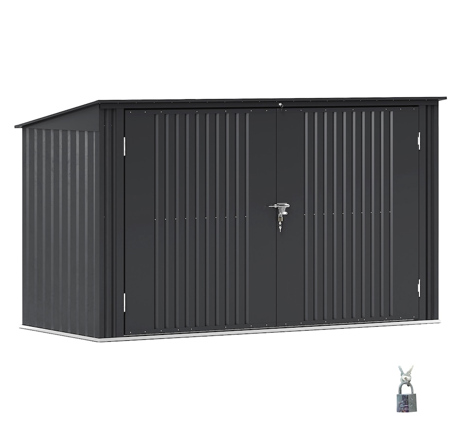 Image 988303.jpg, Product 988-303 / Price $469.99, Outsunny 7.6 x 3.4ft Garbage Bin Shed with Lockable Doors and Openable Lid from Outsunny on TSC.ca's Home & Garden department