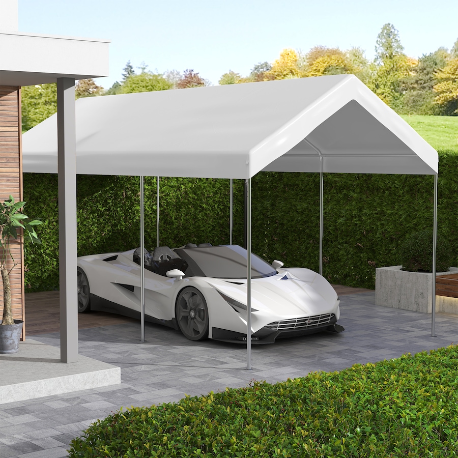 Image 988305_ALTMORE1.jpg, Product 988-305 / Price $89.99, Outsunny 10 x 20 Carport Canopy Replacement Cover with Bungee Cords, White from Outsunny on TSC.ca's Home & Garden department