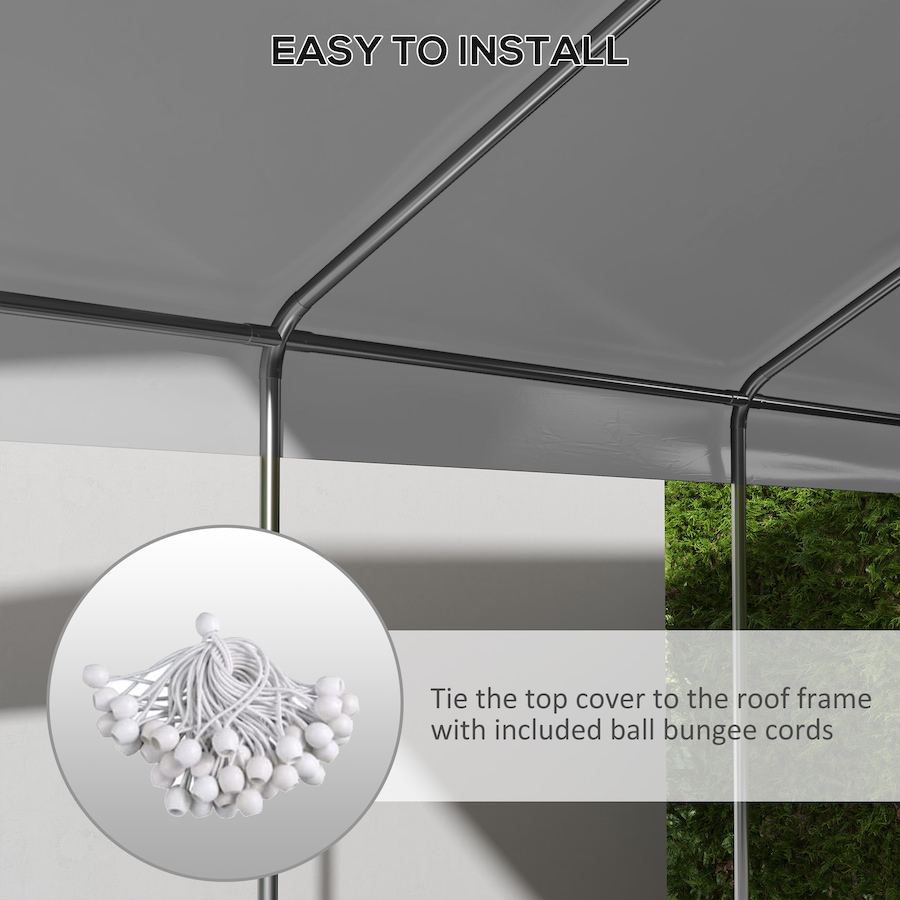 Image 988305_ALTMORE4.jpg, Product 988-305 / Price $89.99, Outsunny 10 x 20 Carport Canopy Replacement Cover with Bungee Cords, White from Outsunny on TSC.ca's Home & Garden department