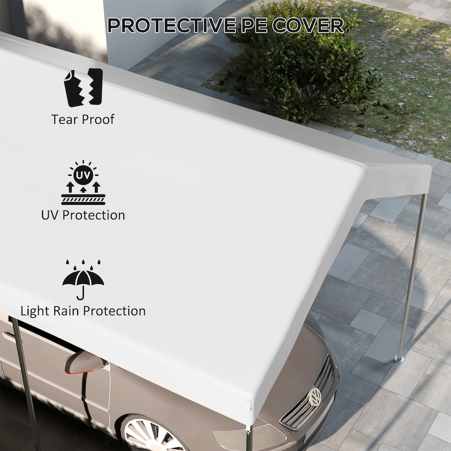 Image 988305_ALTMORE5.jpg, Product 988-305 / Price $89.99, Outsunny 10 x 20 Carport Canopy Replacement Cover with Bungee Cords, White from Outsunny on TSC.ca's Home & Garden department