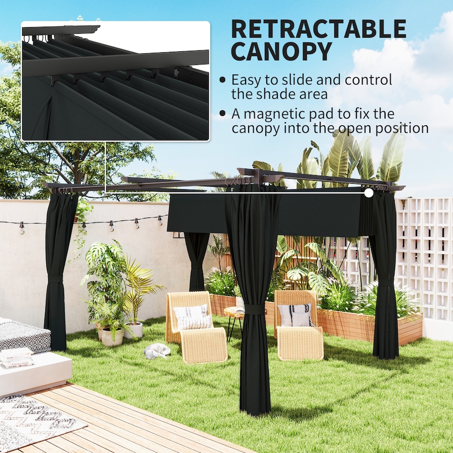 Image 988306_ALTMORE3.jpg, Product 988-306 / Price $399.99, Outsunny 10' x 13' Outdoo Pergola with Retractable Canopy and Curtains from Outsunny on TSC.ca's Home & Garden department