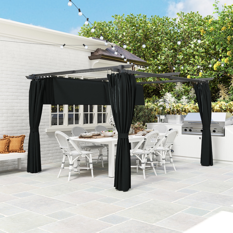 Image 988306_ALTMORE7.jpg, Product 988-306 / Price $399.99, Outsunny 10' x 13' Outdoo Pergola with Retractable Canopy and Curtains from Outsunny on TSC.ca's Home & Garden department