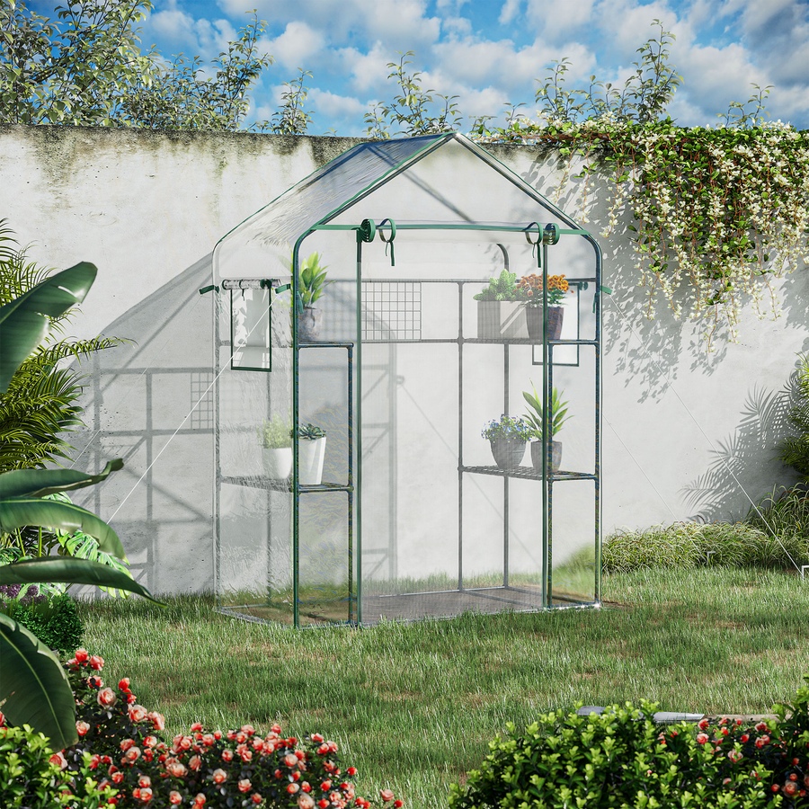 Image 988307_ALTMORE1.jpg, Product 988-307 / Price $72.99, Outsunny Mini Greenhouse, Walk-in Greenhouse with 4 Shelves, Roll-Up Door from Outsunny on TSC.ca's Home & Garden department