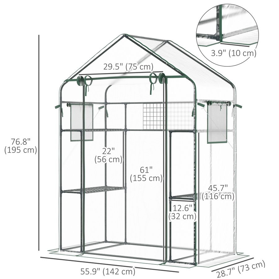Image 988307_ALTMORE2.jpg, Product 988-307 / Price $72.99, Outsunny Mini Greenhouse, Walk-in Greenhouse with 4 Shelves, Roll-Up Door from Outsunny on TSC.ca's Home & Garden department