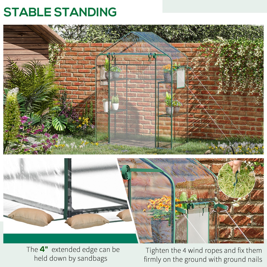 Image 988307_ALTMORE6.jpg, Product 988-307 / Price $72.99, Outsunny Mini Greenhouse, Walk-in Greenhouse with 4 Shelves, Roll-Up Door from Outsunny on TSC.ca's Home & Garden department