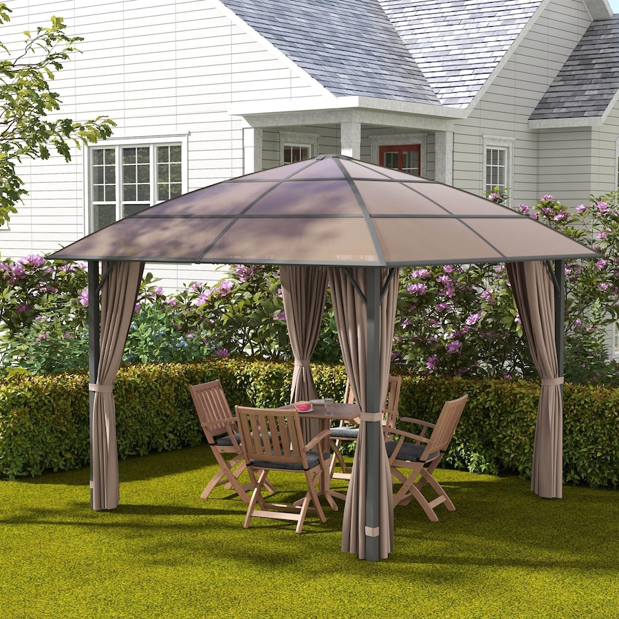 Image 988310_ALTMORE1.jpg, Product 988-310 / Price $589.99, Outsunny 10' x 10' Hardtop Gazebo with UV60+ Polycarbonate Roof & Curtains from Outsunny on TSC.ca's Home & Garden department