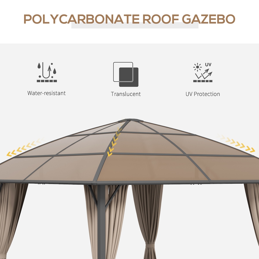 Image 988310_ALTMORE3.jpg, Product 988-310 / Price $589.99, Outsunny 10' x 10' Hardtop Gazebo with UV60+ Polycarbonate Roof & Curtains from Outsunny on TSC.ca's Home & Garden department