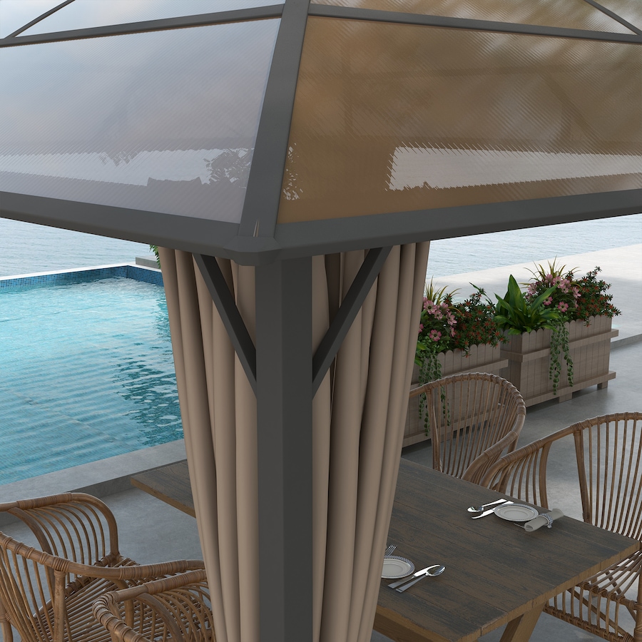 Image 988310_ALTMORE8.jpg, Product 988-310 / Price $589.99, Outsunny 10' x 10' Hardtop Gazebo with UV60+ Polycarbonate Roof & Curtains from Outsunny on TSC.ca's Home & Garden department