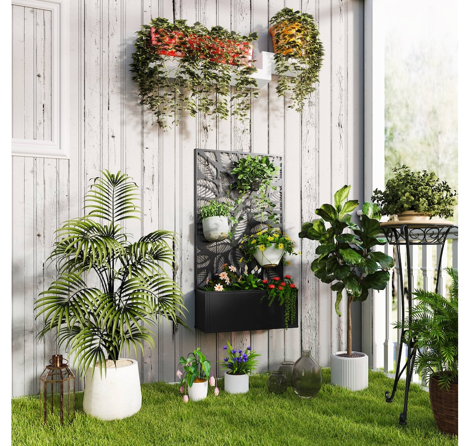 Image 988314_ALTMORE1.jpg, Product 988-314 / Price $99.99, Outsunny Raised Garden Bed with Privacy Panel, Metal Planter Box from Outsunny on TSC.ca's Home & Garden department