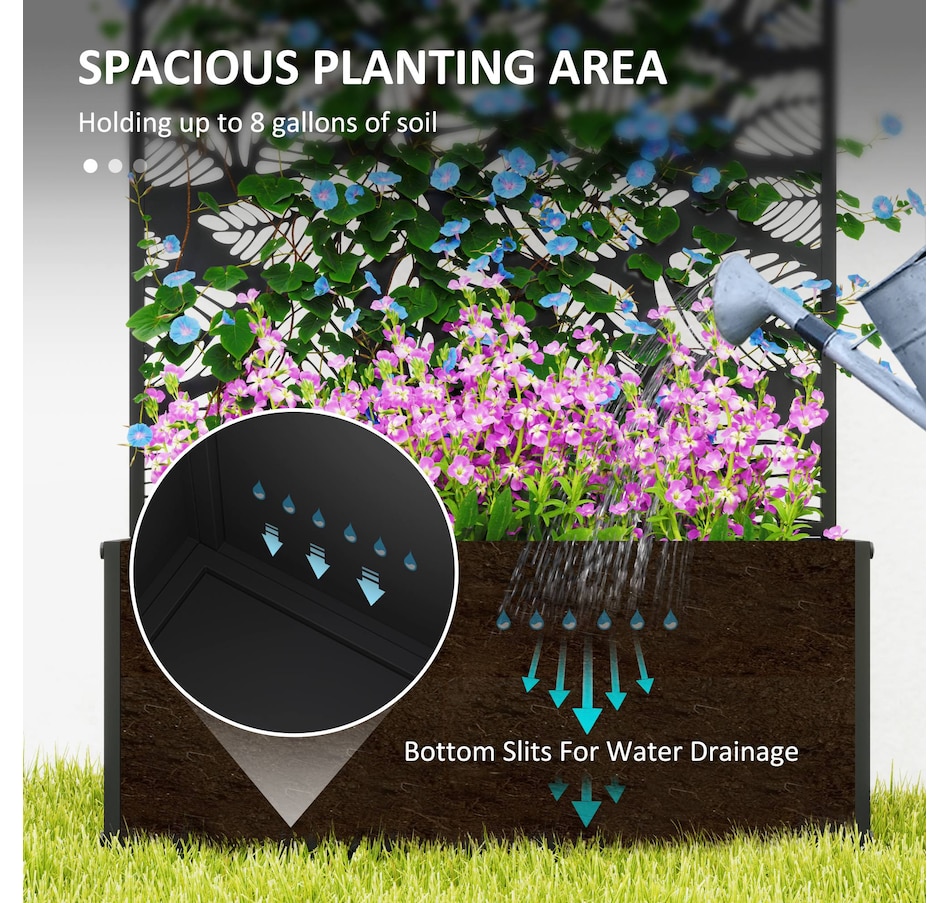 Image 988314_ALTMORE3.jpg, Product 988-314 / Price $99.99, Outsunny Raised Garden Bed with Privacy Panel, Metal Planter Box from Outsunny on TSC.ca's Home & Garden department