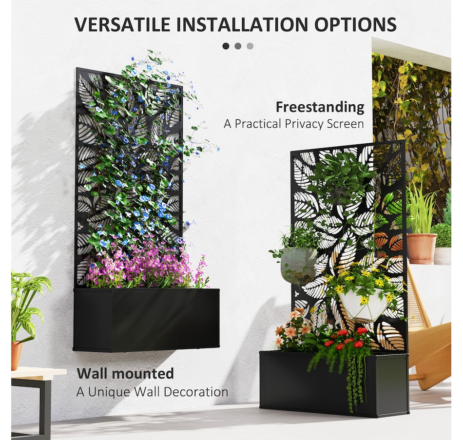 Image 988314_ALTMORE4.jpg, Product 988-314 / Price $99.99, Outsunny Raised Garden Bed with Privacy Panel, Metal Planter Box from Outsunny on TSC.ca's Home & Garden department