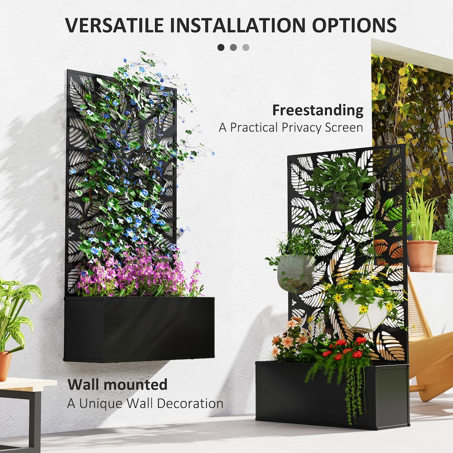 Image 988314_ALTMORE4.jpg, Product 988-314 / Price $89.99, Outsunny Raised Garden Bed with Privacy Panel, Metal Planter Box from Outsunny on TSC.ca's Home & Garden department