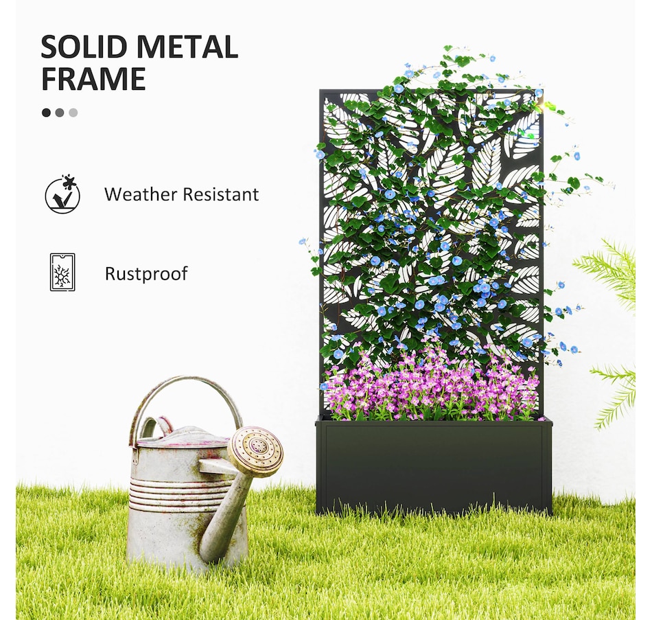 Image 988314_ALTMORE5.jpg, Product 988-314 / Price $99.99, Outsunny Raised Garden Bed with Privacy Panel, Metal Planter Box from Outsunny on TSC.ca's Home & Garden department