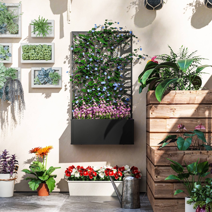 Image 988314_ALTMORE6.jpg, Product 988-314 / Price $89.99, Outsunny Raised Garden Bed with Privacy Panel, Metal Planter Box from Outsunny on TSC.ca's Home & Garden department