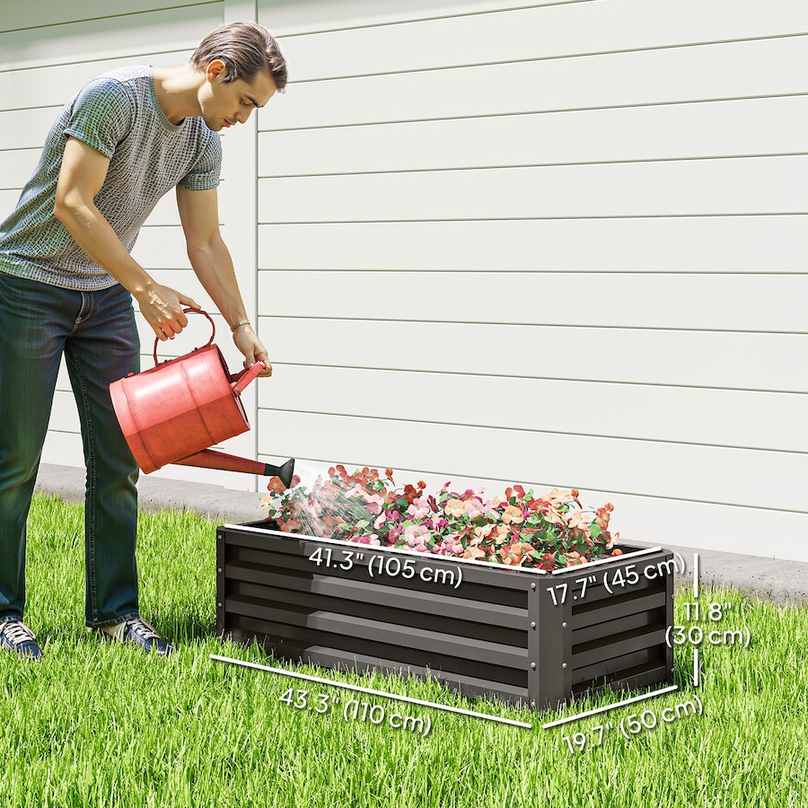 Image 988319_ALTMORE2.jpg, Product 988-319 / Price $79.99, Outsunny Raised Garden Beds Set of 2, Galvanized Planter Box, Dark Grey from Outsunny on TSC.ca's Home & Garden department