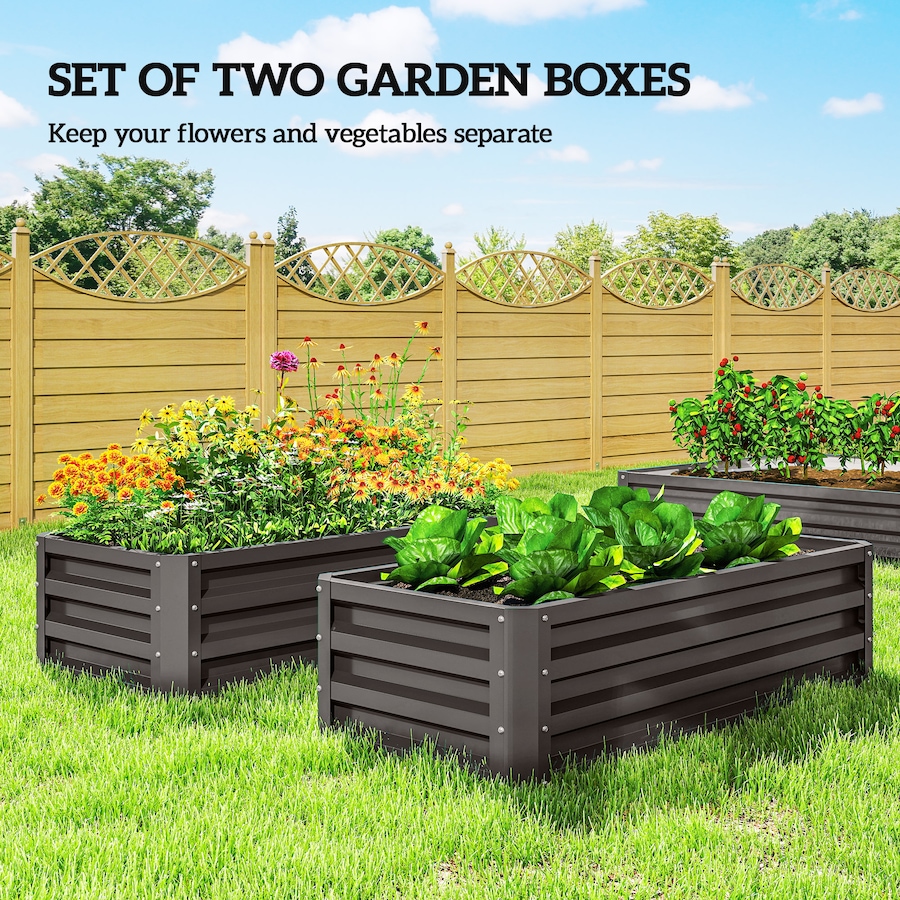 Image 988319_ALTMORE3.jpg, Product 988-319 / Price $79.99, Outsunny Raised Garden Beds Set of 2, Galvanized Planter Box, Dark Grey from Outsunny on TSC.ca's Home & Garden department