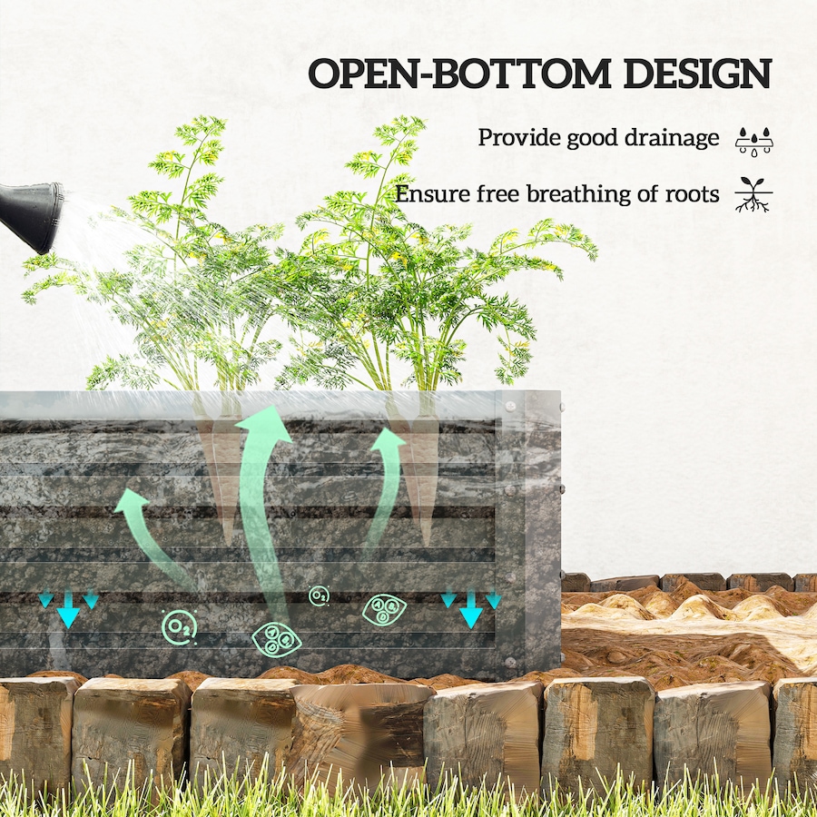 Image 988319_ALTMORE4.jpg, Product 988-319 / Price $79.99, Outsunny Raised Garden Beds Set of 2, Galvanized Planter Box, Dark Grey from Outsunny on TSC.ca's Home & Garden department