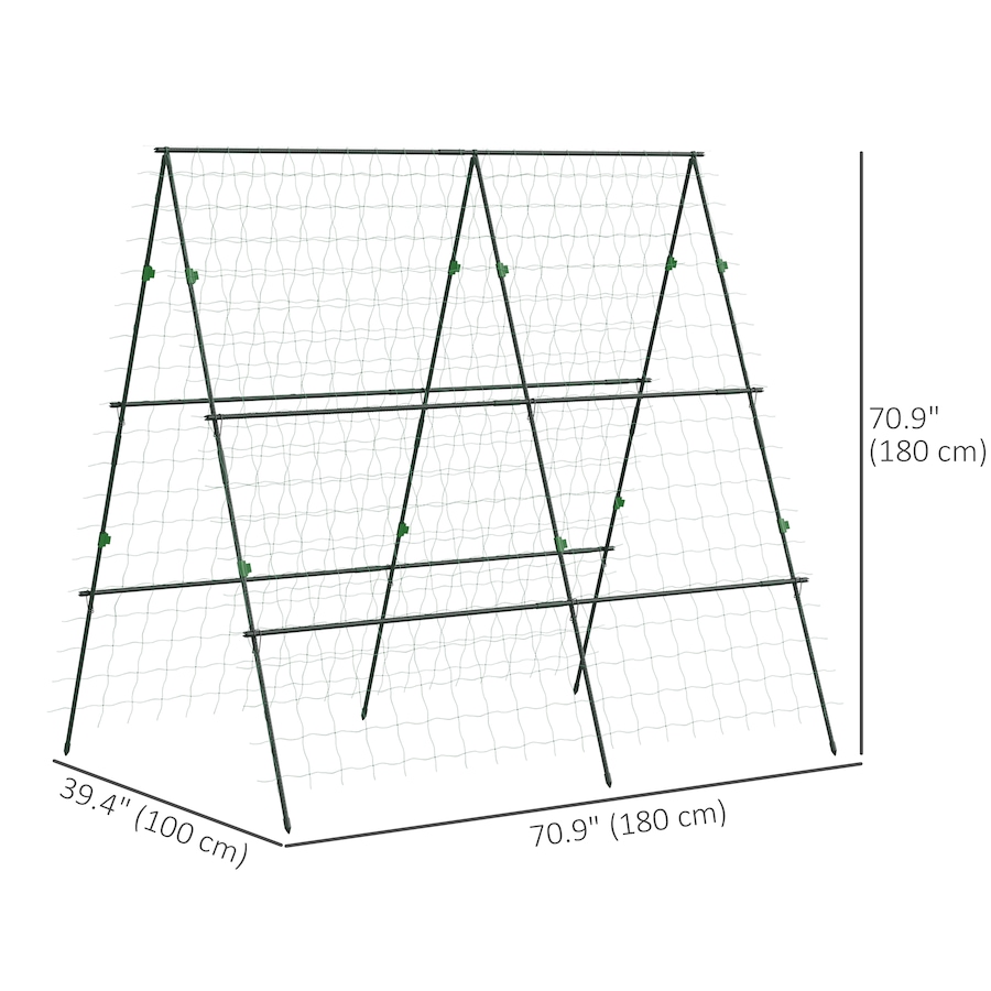 Image 988325_ALTMORE2.jpg, Product 988-325 / Price $49.99, Outsunny Metal Tomato Cage with Net for Climbing Plants Vegetables, Green from Outsunny on TSC.ca's Home & Garden department