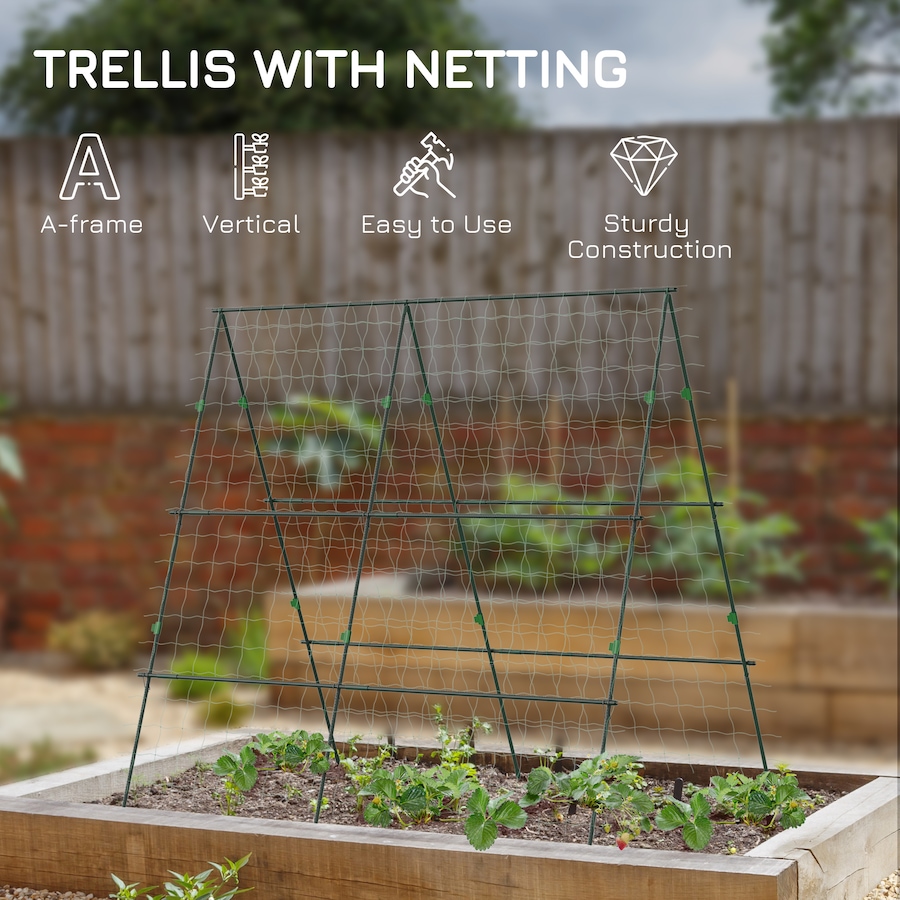 Image 988325_ALTMORE3.jpg, Product 988-325 / Price $49.99, Outsunny Metal Tomato Cage with Net for Climbing Plants Vegetables, Green from Outsunny on TSC.ca's Home & Garden department