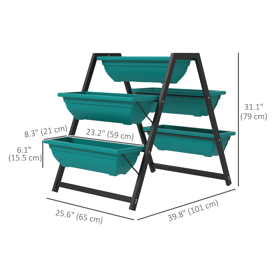 Image 988327_ALTMORE2.jpg, Product 988-327 / Price $71.99, Outsunny Outdoor 3-Tier Raised Garden Bed with 5 Planter Boxes for Flowers from Outsunny on TSC.ca's Home & Garden department