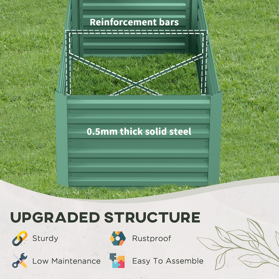 Image 988328_ALTMORE4.jpg, Product 988-328 / Price $99.99, Outsunny 6' x 3' x 2' Galvanized Raised Garden Bed from Outsunny on TSC.ca's Home & Garden department