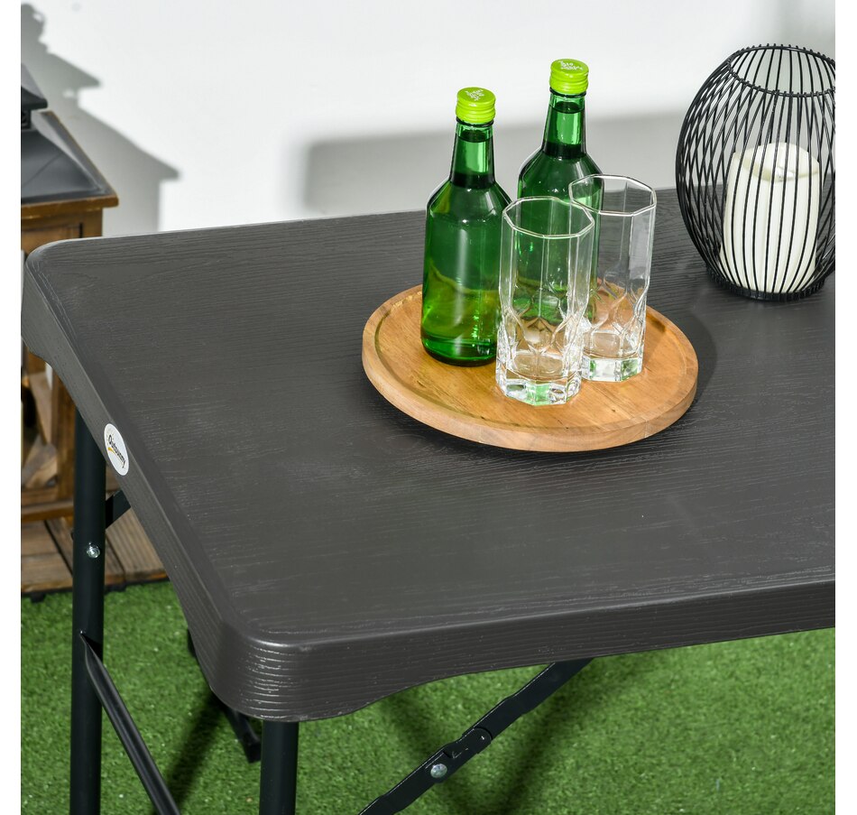 Image 988337_ALTMORE6.jpg, Product 988-337 / Price $144.99, Outsunny HDPE Picnic Table Set w/ Beer Table & 2 Benches for 4, Dark Grey from Outsunny on TSC.ca's Health & Fitness department