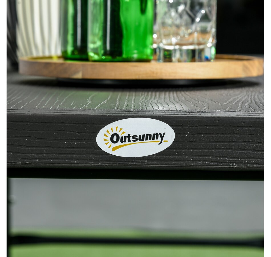Image 988337_ALTMORE7.jpg, Product 988-337 / Price $144.99, Outsunny HDPE Picnic Table Set w/ Beer Table & 2 Benches for 4, Dark Grey from Outsunny on TSC.ca's Health & Fitness department