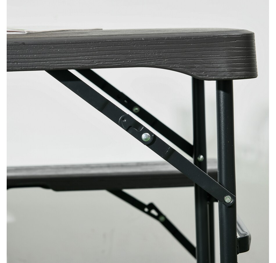 Image 988337_ALTMORE8.jpg, Product 988-337 / Price $144.99, Outsunny HDPE Picnic Table Set w/ Beer Table & 2 Benches for 4, Dark Grey from Outsunny on TSC.ca's Health & Fitness department
