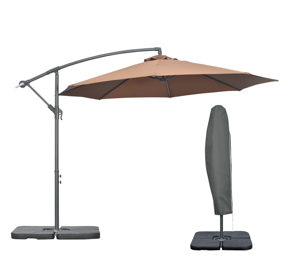 Image 988338.jpg, Product 988-338 / Price $219.99, Outsunny 9.6ft Garden Parasol Sun Shade Banana Umbrella Cantilever Coffee from Outsunny on TSC.ca's Home & Garden department