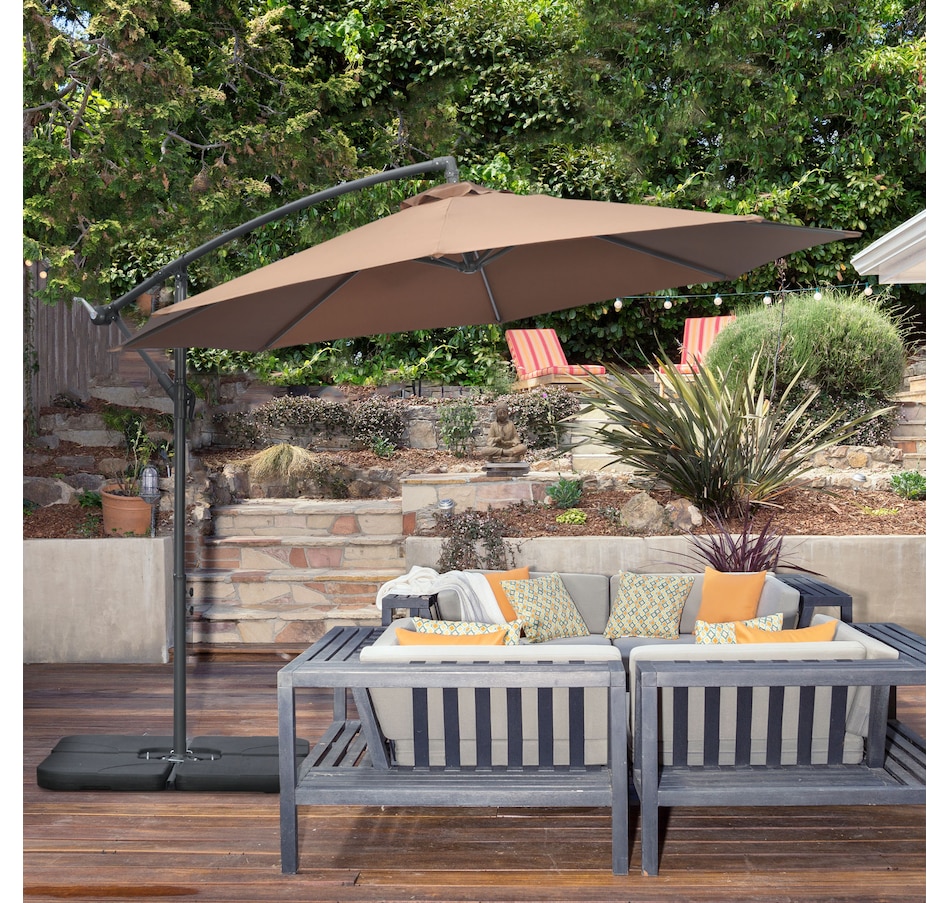 Image 988338_ALTMORE1.jpg, Product 988-338 / Price $219.99, Outsunny 9.6ft Garden Parasol Sun Shade Banana Umbrella Cantilever Coffee from Outsunny on TSC.ca's Home & Garden department