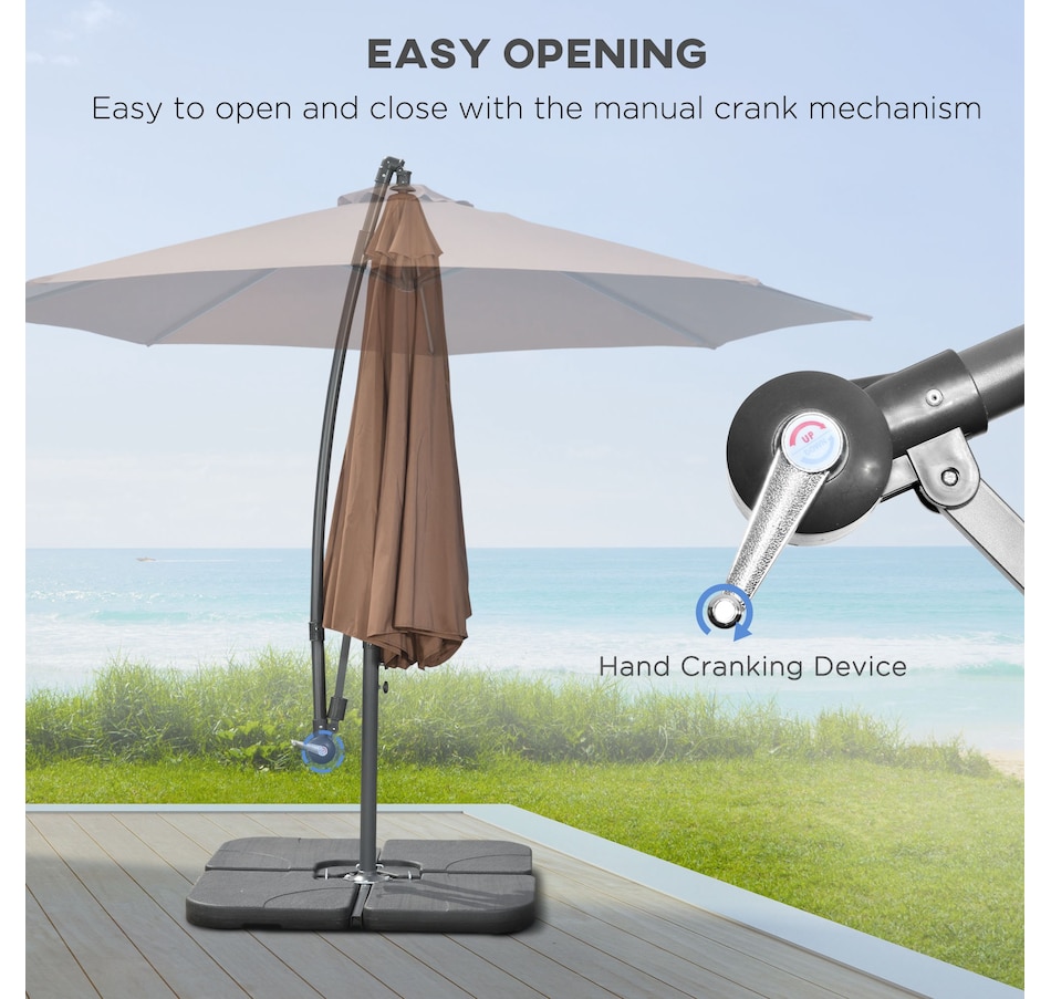 Image 988338_ALTMORE3.jpg, Product 988-338 / Price $219.99, Outsunny 9.6ft Garden Parasol Sun Shade Banana Umbrella Cantilever Coffee from Outsunny on TSC.ca's Home & Garden department