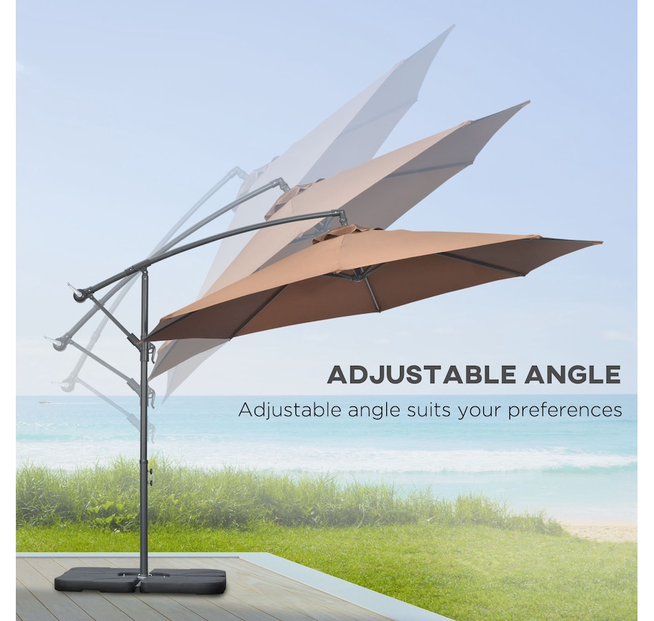 Image 988338_ALTMORE4.jpg, Product 988-338 / Price $219.99, Outsunny 9.6ft Garden Parasol Sun Shade Banana Umbrella Cantilever Coffee from Outsunny on TSC.ca's Home & Garden department
