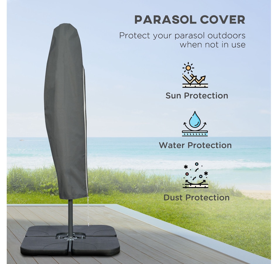 Image 988338_ALTMORE6.jpg, Product 988-338 / Price $219.99, Outsunny 9.6ft Garden Parasol Sun Shade Banana Umbrella Cantilever Coffee from Outsunny on TSC.ca's Home & Garden department
